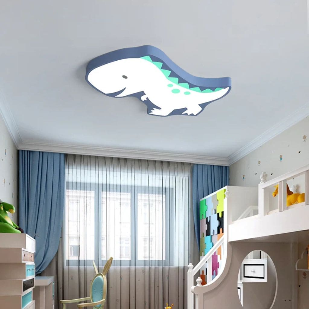 Luz de teto infantil de dinossauros